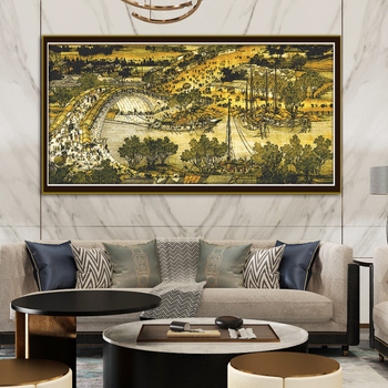 Keresztszemes készlet pamutvászonra, táj, modern stílus