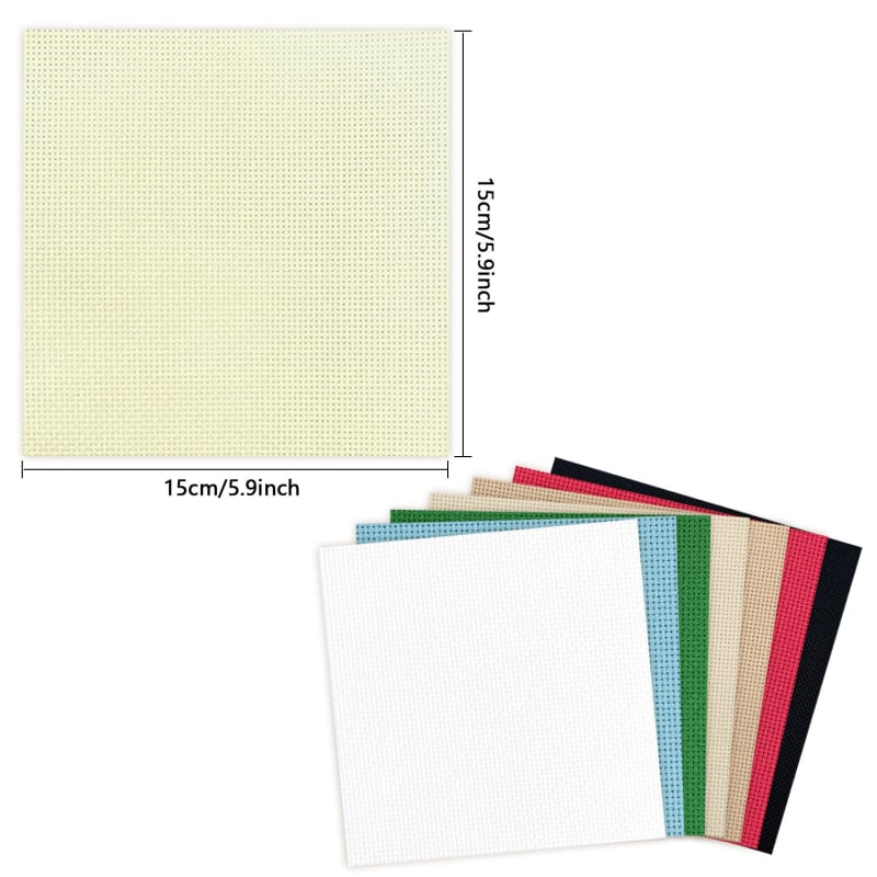 Set platna za križiće, pamuk, 14-count, 10 komada, za početnike, moderni minimalistički stil