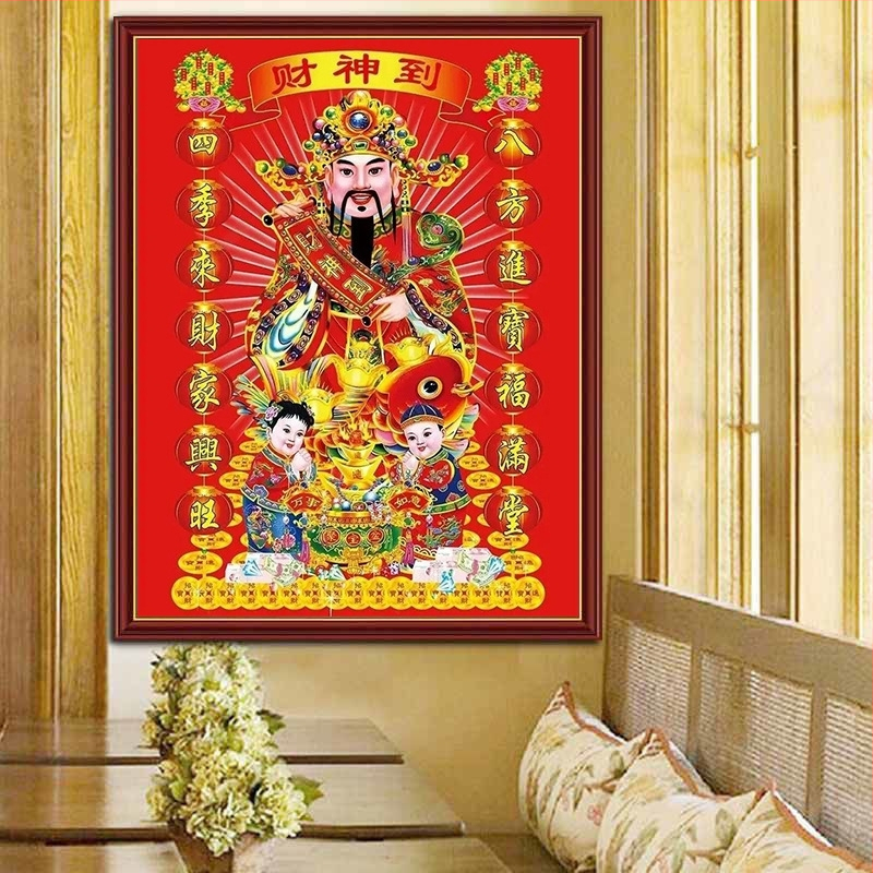 Set krížikovej výšivky – Lanxin, 9CT výšivka, vzor Chinese Wind Series, do obývačky, jednoduchý a moderný štýl