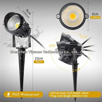 LED krajinné osvetlenie pre dvory a trávniky, hliníkové telo, COB LED, IP65, model SL-CPD01, CE certifikácia