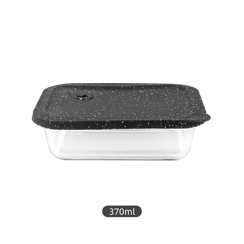 Cutie de prânz din sticlă borosilicată, dreptunghiulară, compatibilă cu cuptorul cu microunde, menține temperatura, 800-1000 ml