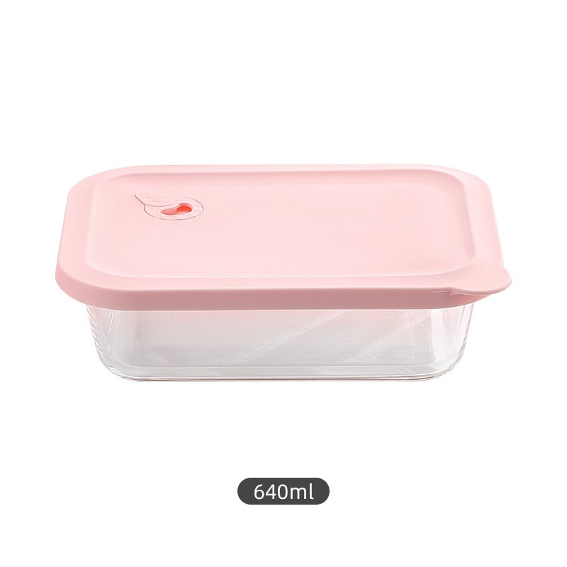 Cutie de prânz din sticlă borosilicată, dreptunghiulară, compatibilă cu cuptorul cu microunde, menține temperatura, 800-1000 ml
