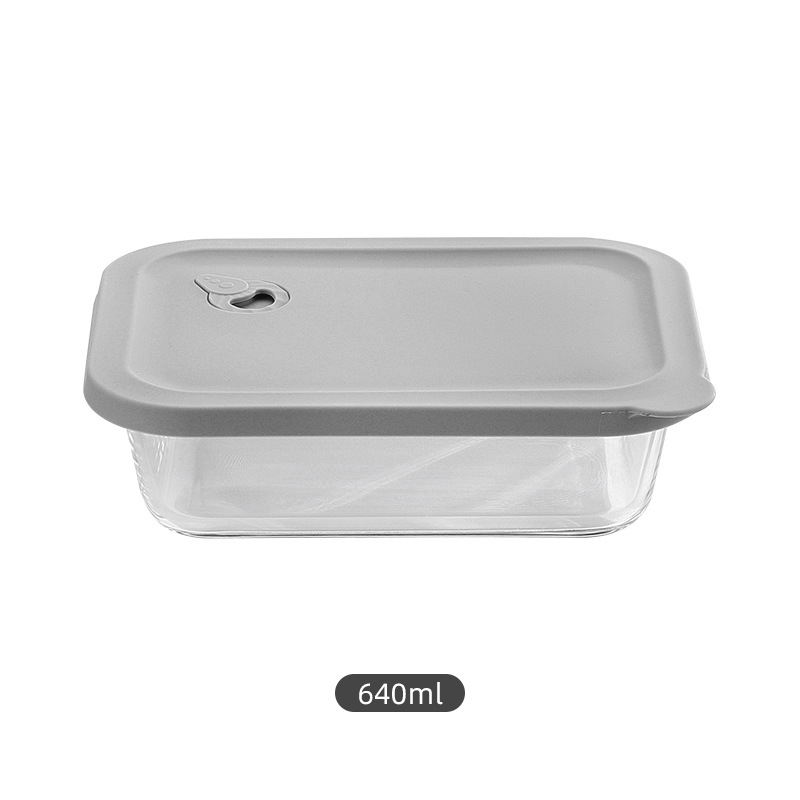 Cutie de prânz din sticlă borosilicată, dreptunghiulară, compatibilă cu cuptorul cu microunde, menține temperatura, 800-1000 ml