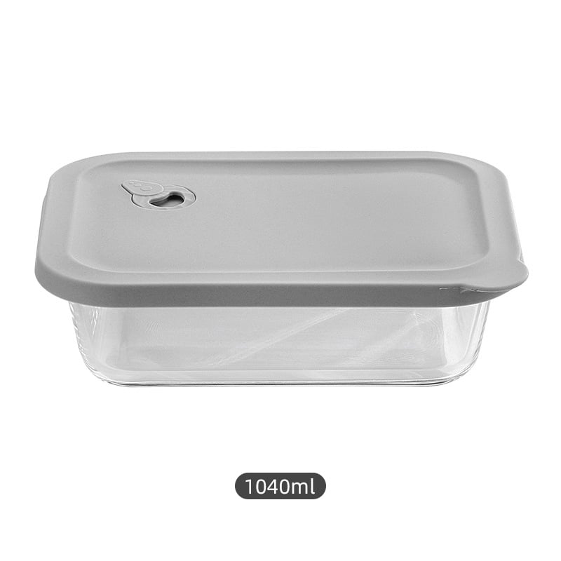 Cutie de prânz din sticlă borosilicată, dreptunghiulară, compatibilă cu cuptorul cu microunde, menține temperatura, 800-1000 ml