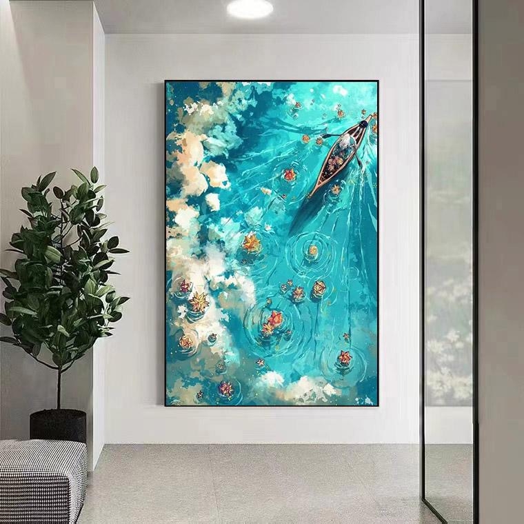 Mona Lisa komplet križićnog veza – krajolik, platno 11CT pamuk, bijela, kineski stil za dnevni boravak, uspravna izšivka