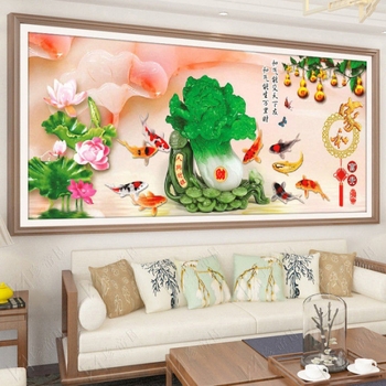 Lanxin Set de broderie cu cruce, 9CT, broderie pe pânză, stil simplu și modern