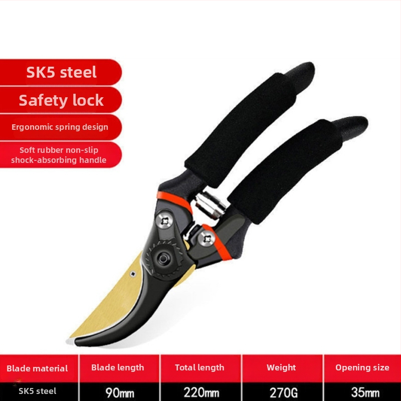 Gyümölcsfa metszőolló – vastag ágakhoz, multifunkcionális, SK5 acél penge, hordozható