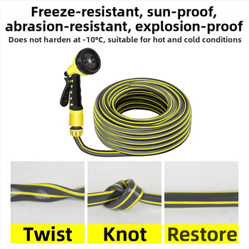 Vysokotlaková vodná pištoľ na umývanie áut a zalievanie záhrady, Balkónová multifunkčná rozprašovacia hlava, 16 mm vnútorný priemer, PVC materiál