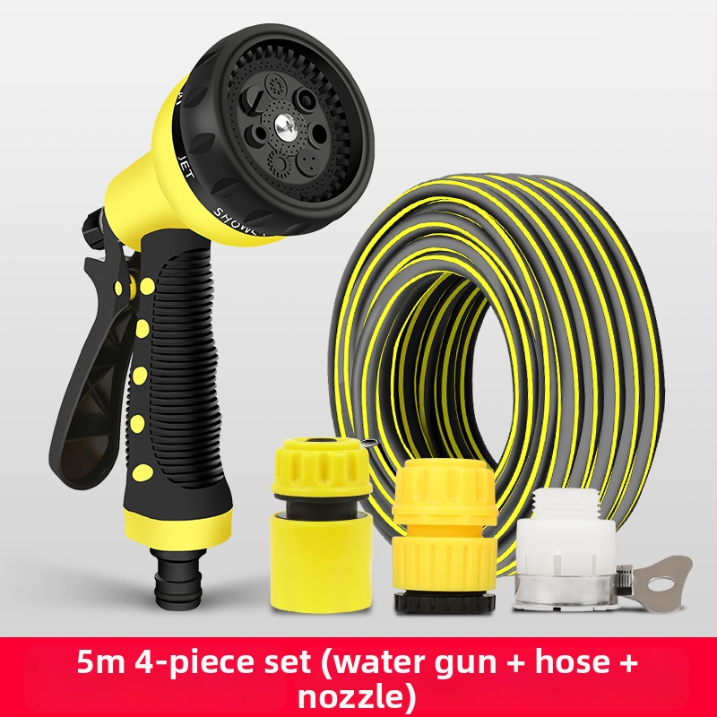 Vysokotlaková vodná pištoľ na umývanie áut a zalievanie záhrady, Balkónová multifunkčná rozprašovacia hlava, 16 mm vnútorný priemer, PVC materiál