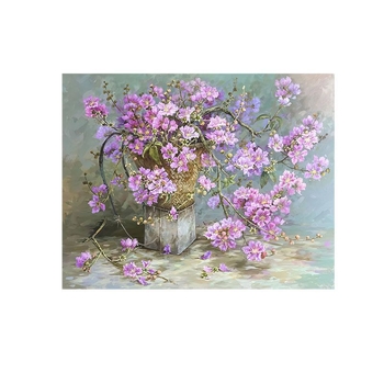 Set za križni bod s floralnim uzorkom na pamuknoj tkanini, 9CT, moderan i jednostavan stil šivanja.