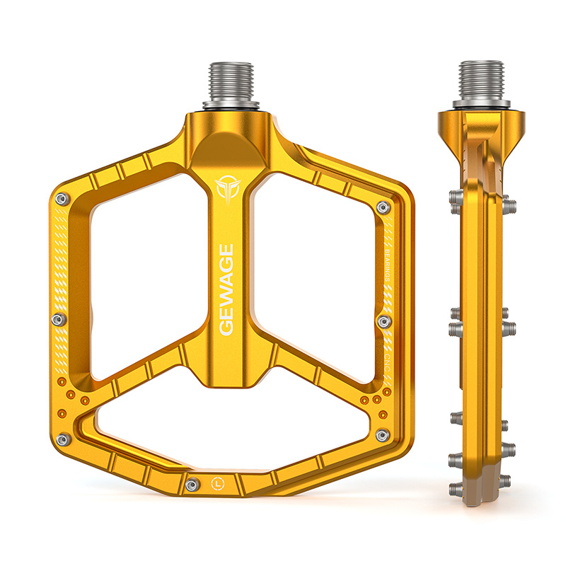 GEWAGE Pedale za bicikl od aluminijske legure, GE-132, ravna platforma s protukliznim klinovima, za brdske i cestovne bicikle