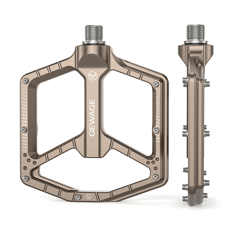 GEWAGE Pedale za bicikl od aluminijske legure, GE-132, ravna platforma s protukliznim klinovima, za brdske i cestovne bicikle