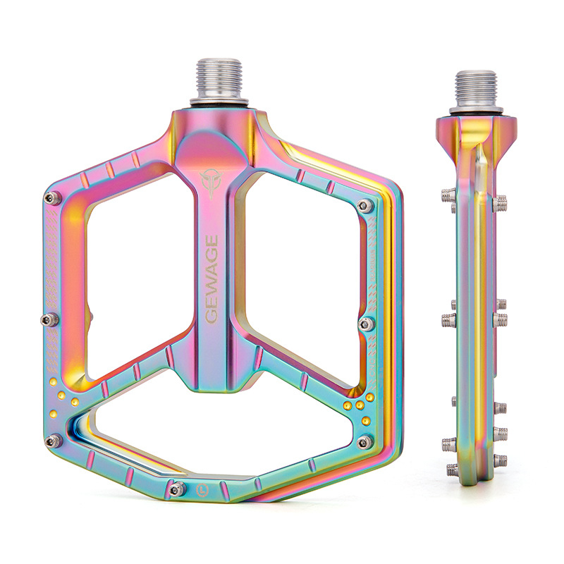 GEWAGE Pedale za bicikl od aluminijske legure, GE-132, ravna platforma s protukliznim klinovima, za brdske i cestovne bicikle