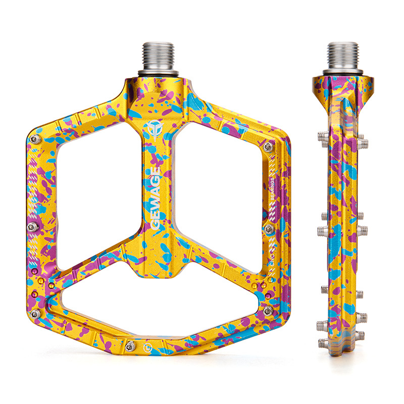 GEWAGE Pedale za bicikl od aluminijske legure, GE-132, ravna platforma s protukliznim klinovima, za brdske i cestovne bicikle