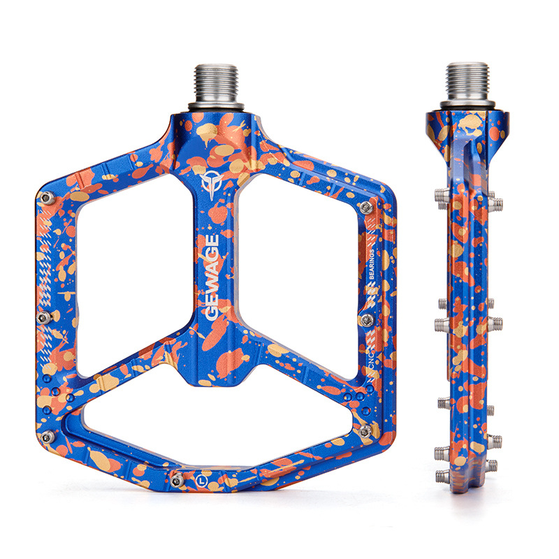 GEWAGE Pedale za bicikl od aluminijske legure, GE-132, ravna platforma s protukliznim klinovima, za brdske i cestovne bicikle