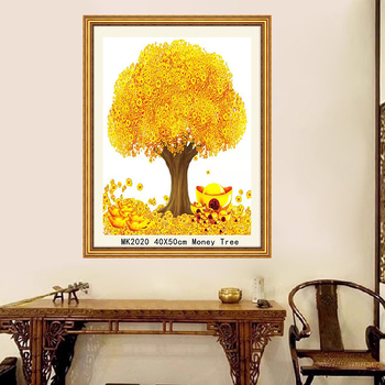 Keresztszemes készlet: Pénzfa motívum, 11CT műanyag vászon, Új kínai stílus