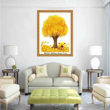 Keresztszemes készlet: Pénzfa motívum, 11CT műanyag vászon, Új kínai stílus