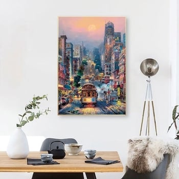 Lanxin Keresztszemes készlet táj mintával, 9CT