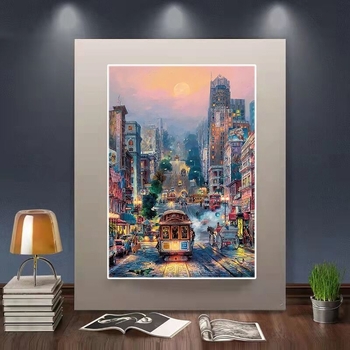 Lanxin Keresztszemes készlet táj mintával, 9CT