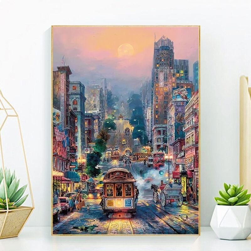 Lanxin Keresztszemes készlet táj mintával, 9CT