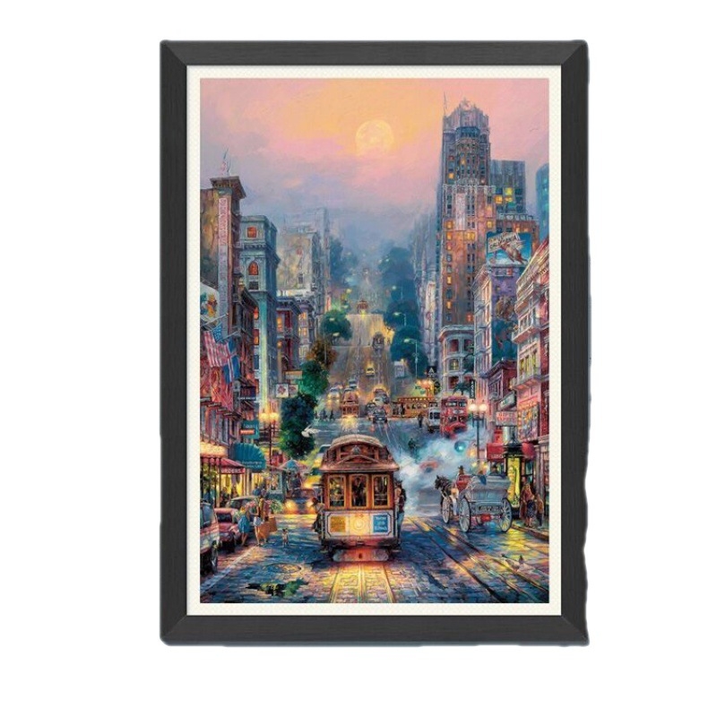 Lanxin Keresztszemes készlet táj mintával, 9CT