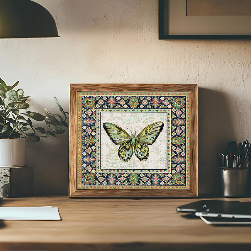 NKF komplet za križićno vez: geometrijski uzorak leptira za dnevni boravak, DIY set za šivanje