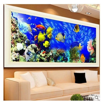 Kit de Pictură cu Diamante 5D - Lume Subacvatică, Peisaj Ocean pe Pânză pentru sufragerie