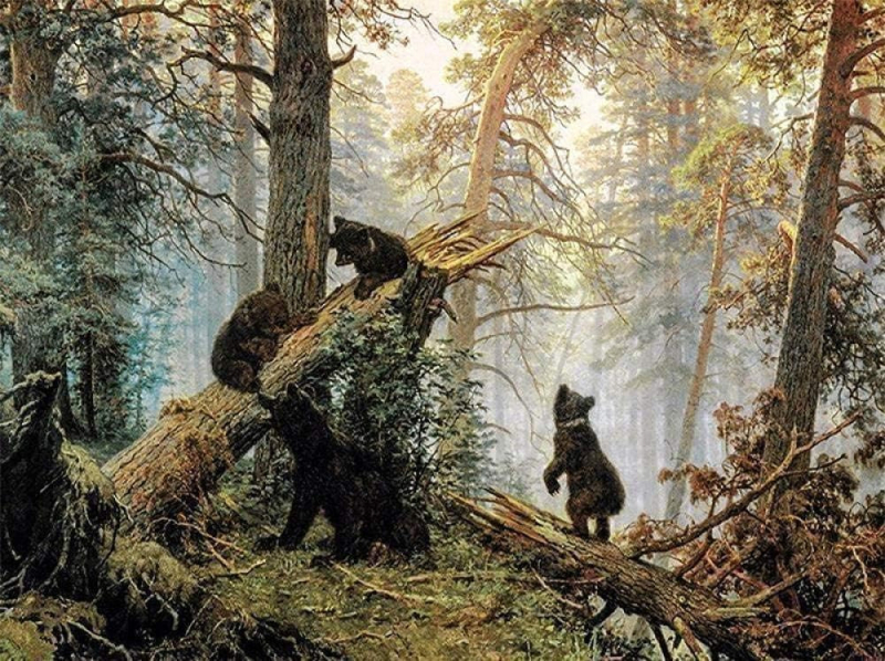 Kit de broderie cu cruce – peisaj, pânză din bumbac 11CT, stil modern minimalist