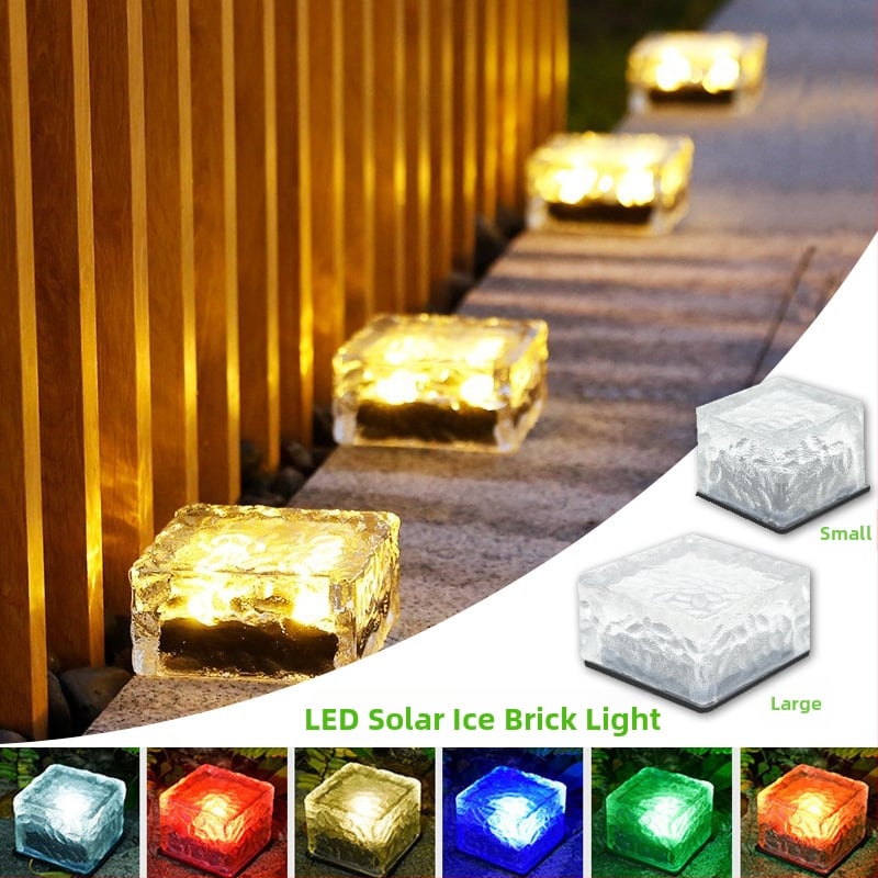 Lampa cu LED în formă de bloc de gheață, solară, pentru exterior, 5W, 1.2V, întrerupător inductiv