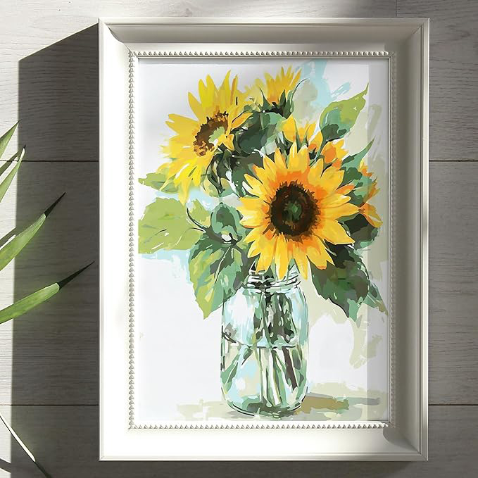DIY set za slikanje dijamantima: suncokret, puni okrugli dijamanti