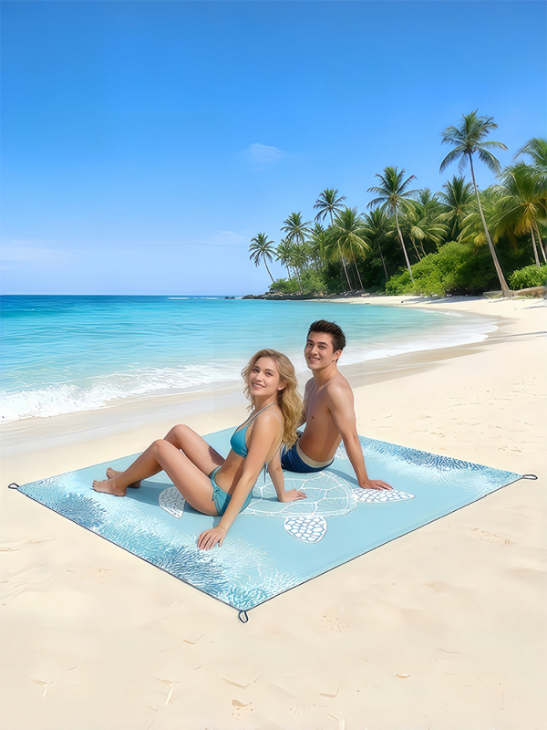 Sea Turtle plažni madrac za kampiranje — najlon, protuklizan i vodootporan, 380 g, za 4–6 osoba, model Nylon Beach Mat