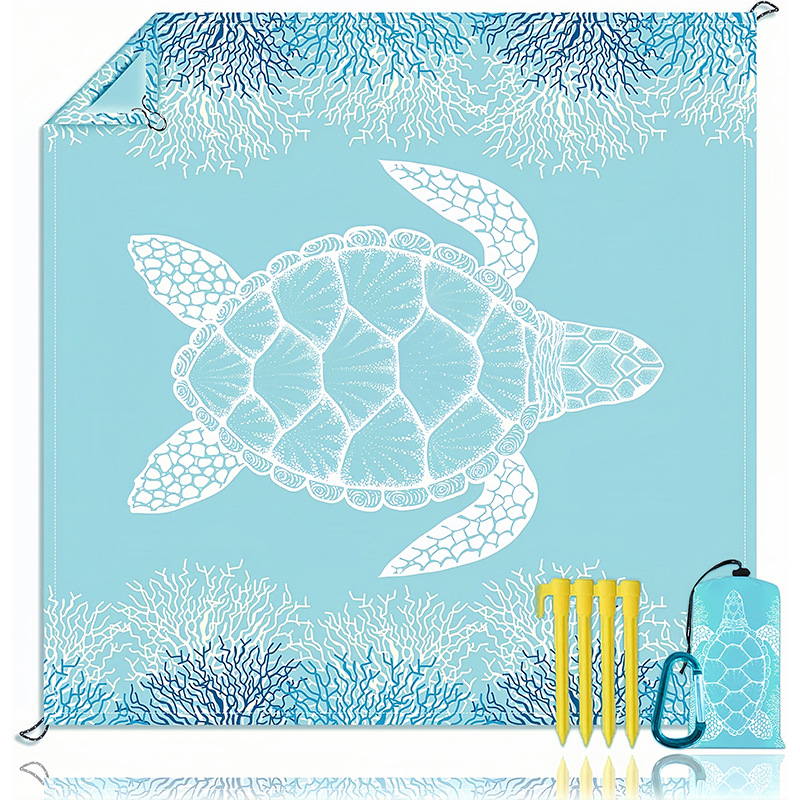 Sea Turtle plažni madrac za kampiranje — najlon, protuklizan i vodootporan, 380 g, za 4–6 osoba, model Nylon Beach Mat