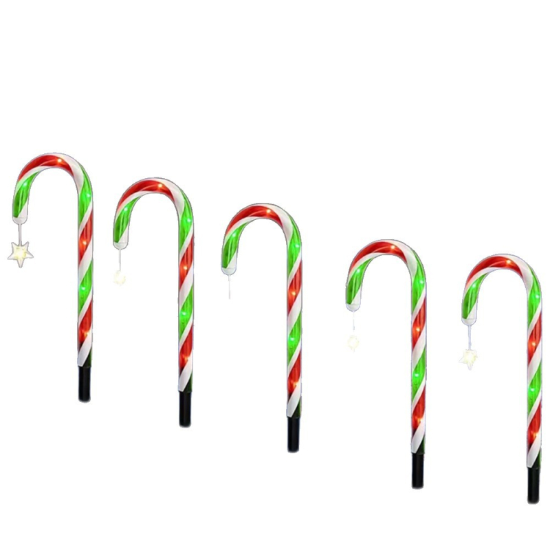 LED lampica u obliku bombonske štapiće za vrt, solarno napajanje, PVC, IP65, model Crutch light, prilagodljivo, trajanje svjetla 16–24 sati