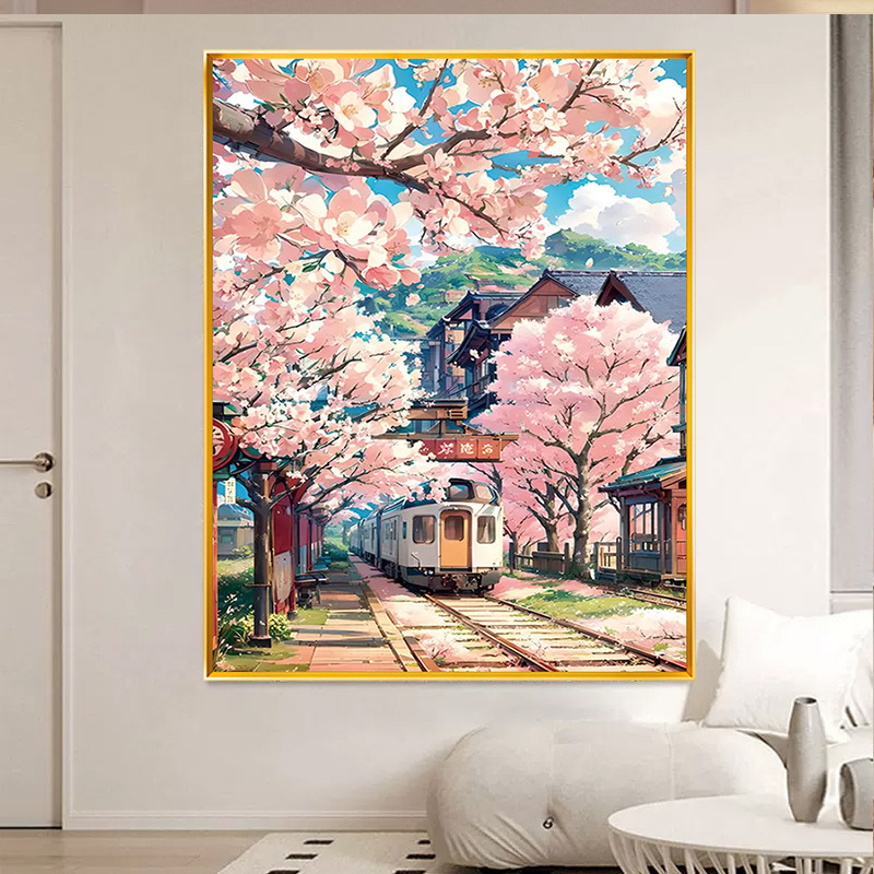 5D dijamantna mozaika, moderni minimalistički stil, platno za ulje, pejzaž, Meng Linmei, šifra Ysz786310