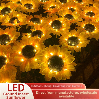 Slnečnicové LED osvetlenie krajiny, model Sunflower 1060, IP67, prispôsobiteľné spracovanie, vhodné pre námestia, parky, dvory a podujatia