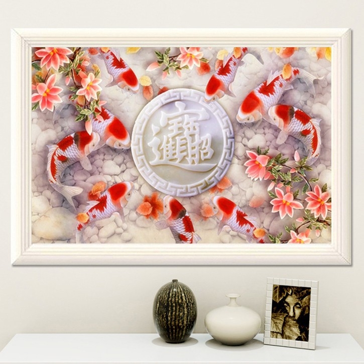 Set za vezenje na platnu — moderan kineski stil, platno, 9CT platno za križni bod, serija Kineski stil