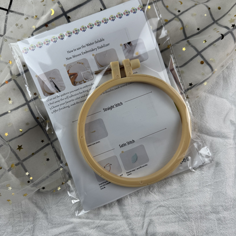 DIY komplet za ručno šivanje vezom s vodotopivom netkanom tkaninom za samostalno izvezivanje T‑majice i hlača – Nordijski stil, prilagodba prema crtežima