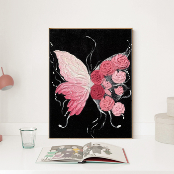 Kit de broderie cu cruci cu fluture - pânză 11CT, motiv peisaj, DIY broderie pentru sufragerie, stil modern minimalist