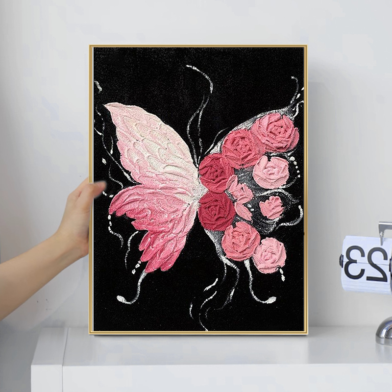 Kit de broderie cu cruci cu fluture - pânză 11CT, motiv peisaj, DIY broderie pentru sufragerie, stil modern minimalist