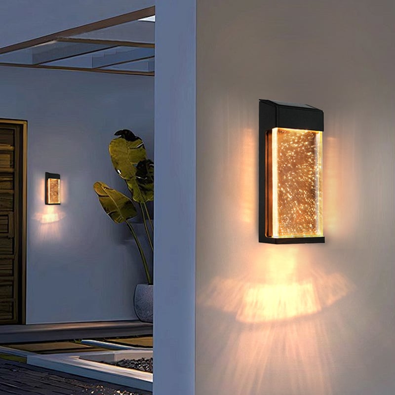 Соларна външна стенна лампа за двор, 2–3 LED, 15 lm, 2800–3200K, 180°, IP44