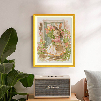 Joysunday állatmintás keresztszemes készlet, 11CT pamut vászon, öko-pamut anyag, DIY hálószobai dekoráció