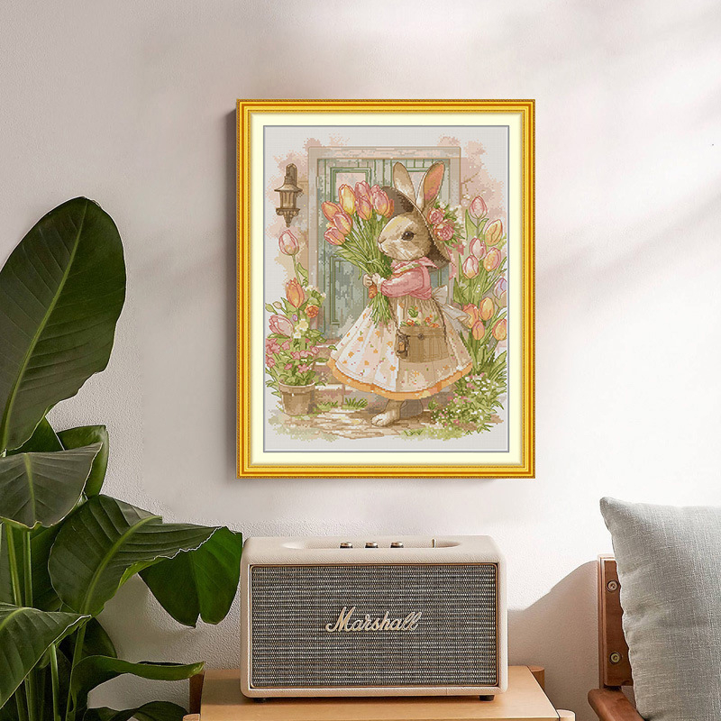 Joysunday állatmintás keresztszemes készlet, 11CT pamut vászon, öko-pamut anyag, DIY hálószobai dekoráció