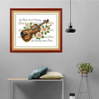 Set za križnićno šivanje: uzorak cvijeće/trava/lišće na 11CT platnu od ekološkog pamuka