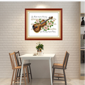 Set za križnićno šivanje: uzorak cvijeće/trava/lišće na 11CT platnu od ekološkog pamuka