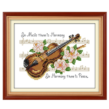 Set za križnićno šivanje: uzorak cvijeće/trava/lišće na 11CT platnu od ekološkog pamuka