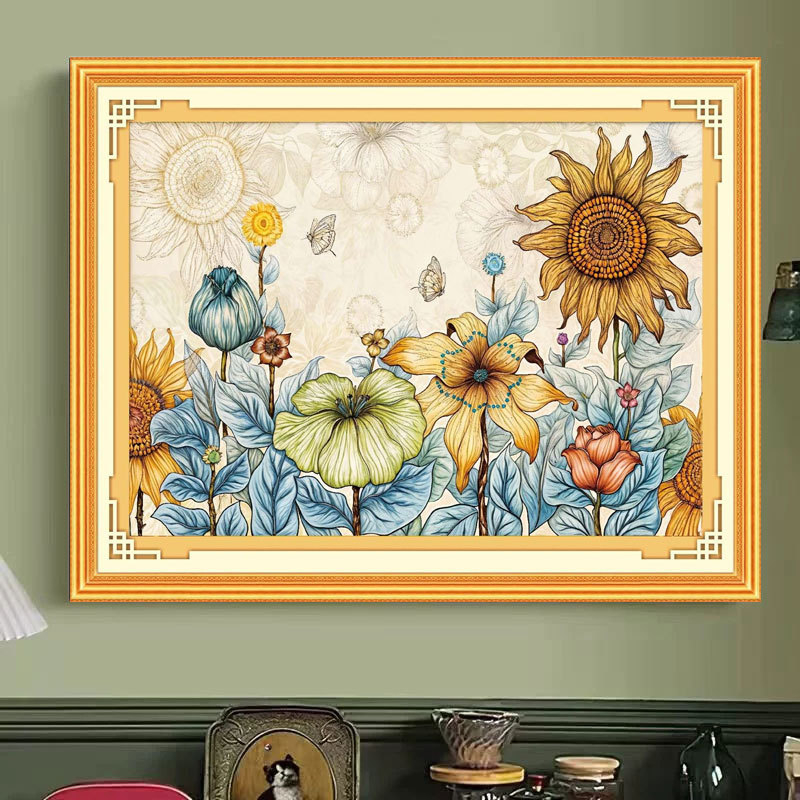 Mona Lisa komplet za križno šivanje — pamuk, uzorak: cvijeće/trava/listovi, tip šivanja: križni šav, kategorija: šivanje na platnu