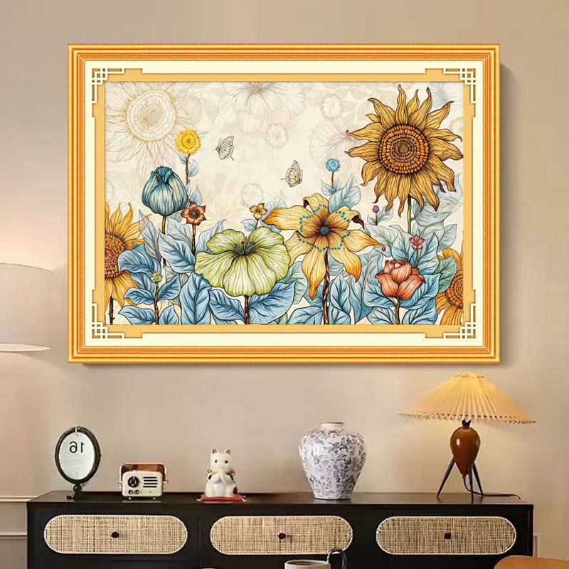 Mona Lisa komplet za križno šivanje — pamuk, uzorak: cvijeće/trava/listovi, tip šivanja: križni šav, kategorija: šivanje na platnu