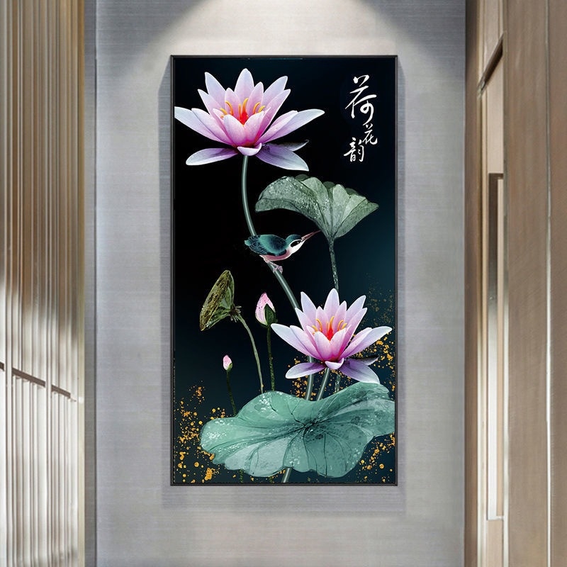 Royal Mona Lisa kit za križno šivanje na pamukom platnu, 11CT, cvjetni motiv s vodnim ljiljanom, vertikalni dizajn, stil novog kineskog