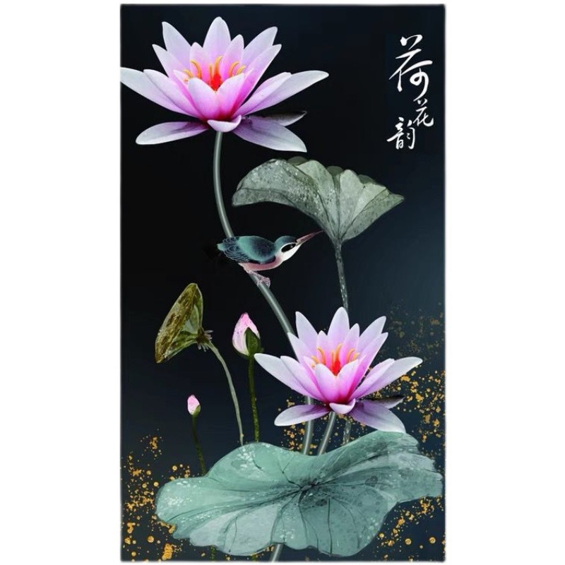 Royal Mona Lisa kit za križno šivanje na pamukom platnu, 11CT, cvjetni motiv s vodnim ljiljanom, vertikalni dizajn, stil novog kineskog