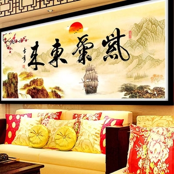 Set dijamantne slike: jednostavan i moderan stil, krajolik, Suzhou vez na platnu za dnevni boravak